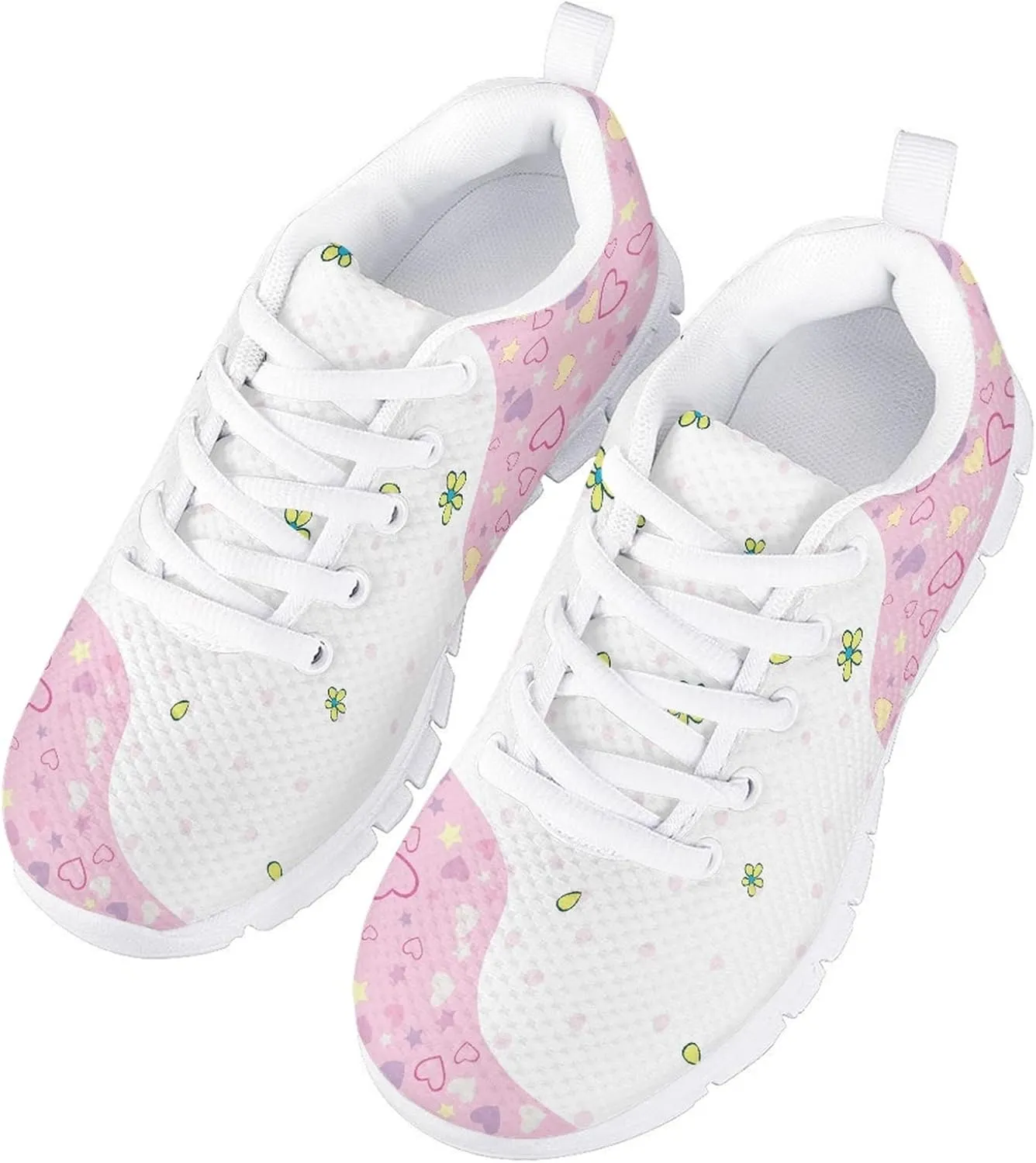 Kids Cute Tennis Running Shoes Graphic Print Lightweight Walking Athletic Sneakers for Girls Boys