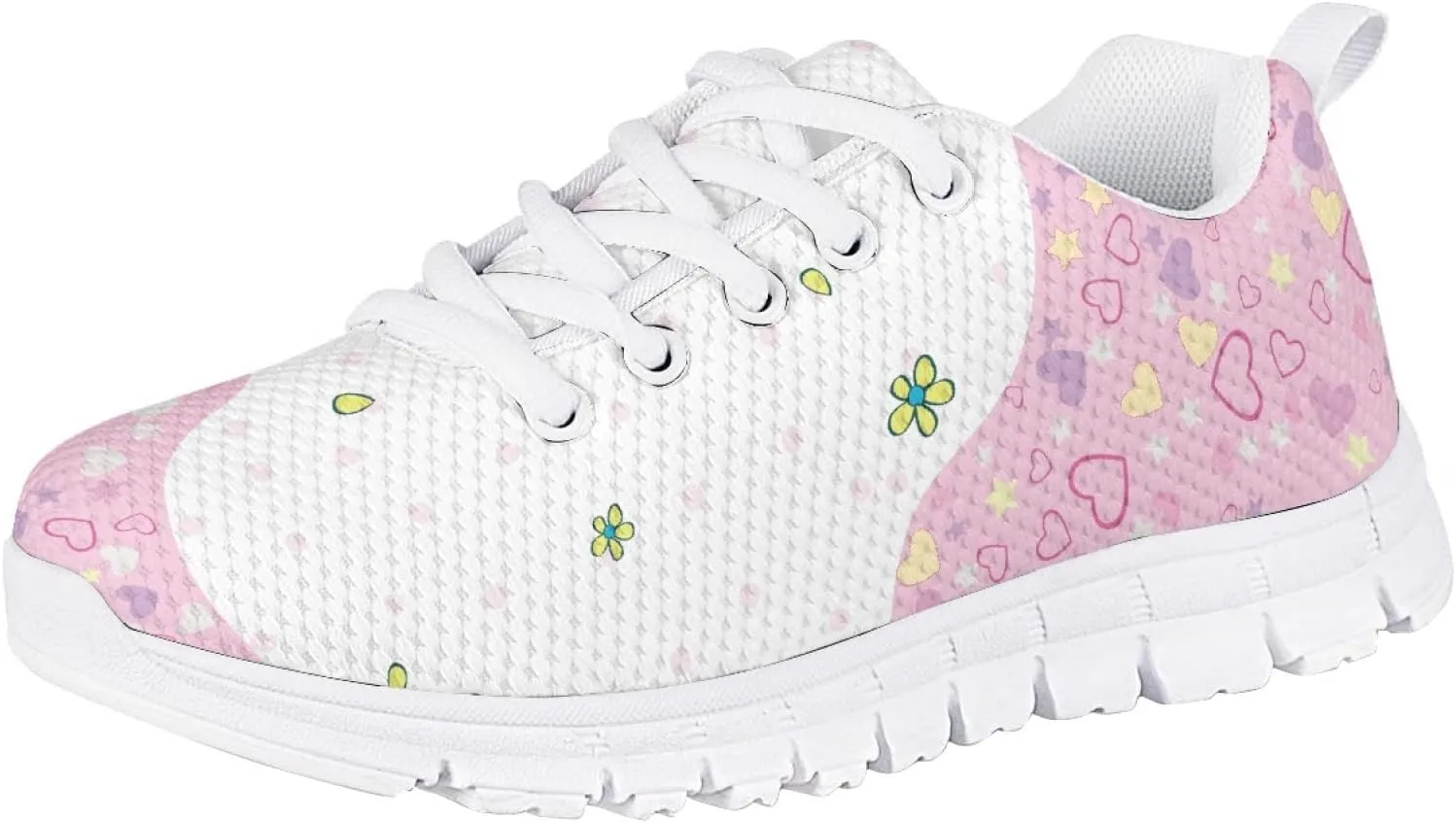 Kids Cute Tennis Running Shoes Graphic Print Lightweight Walking Athletic Sneakers for Girls Boys