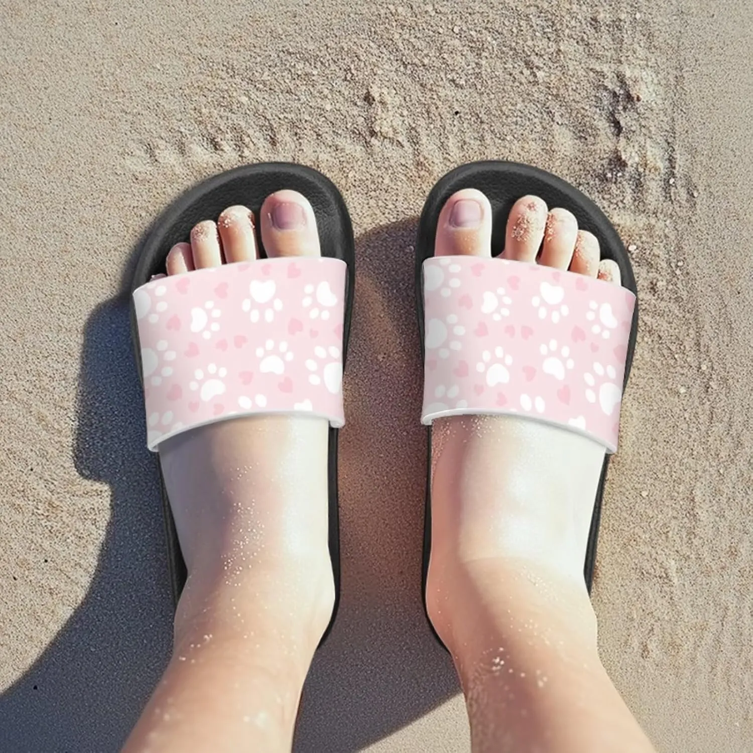 Kids Slides Girls Boys Toddlers Shower Slippers Cute Cartoon Open Toe Sandals Cushioned Thick Sole Beach Pool Shoes