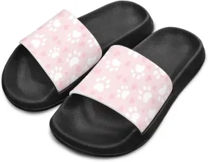 Kids Slides Girls Boys Toddlers Shower Slippers Cute Cartoon Open Toe Sandals Cushioned Thick Sole Beach Pool Shoes