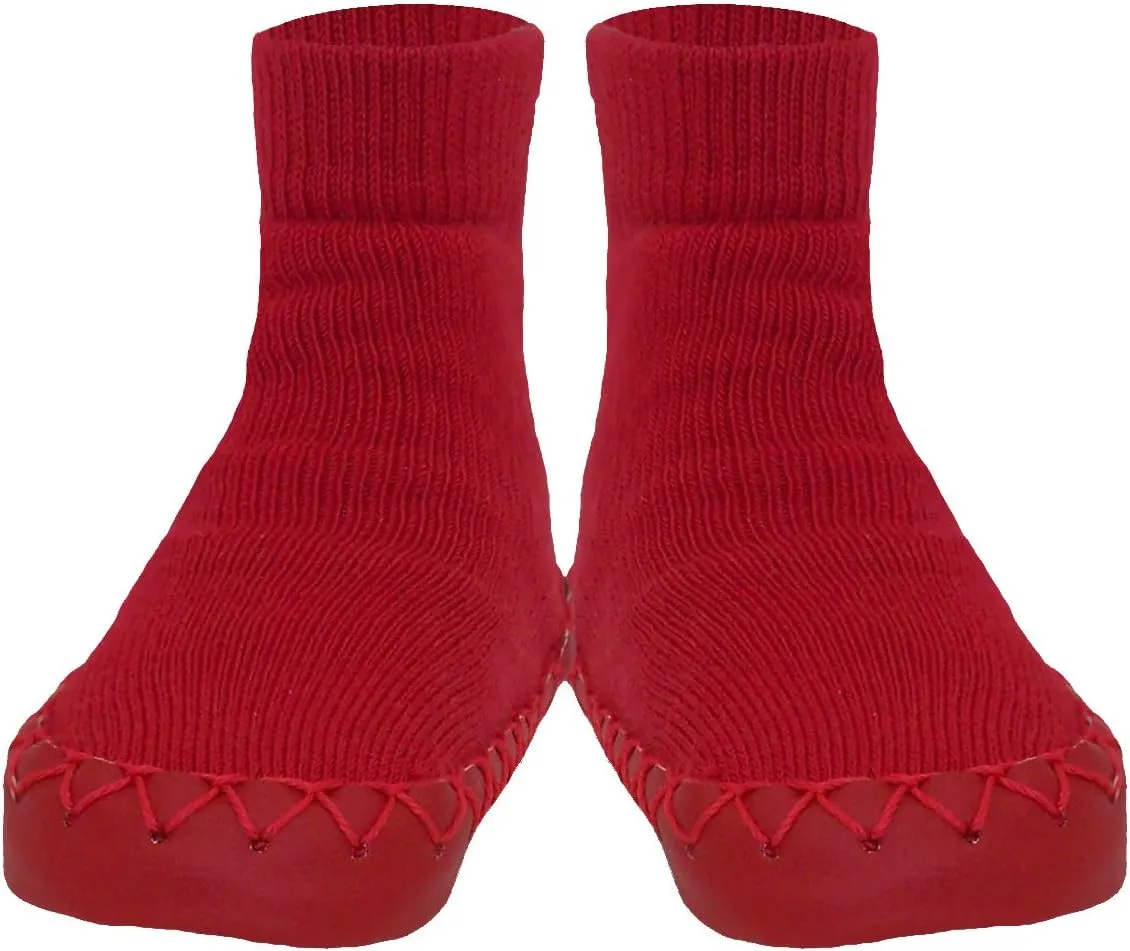 Konfetti Kids Swedish Moccasins House Slippers Shoes - Girls, Boys, Baby Slipper Socks - Home Footwear for Toddlers & Pre-School Children