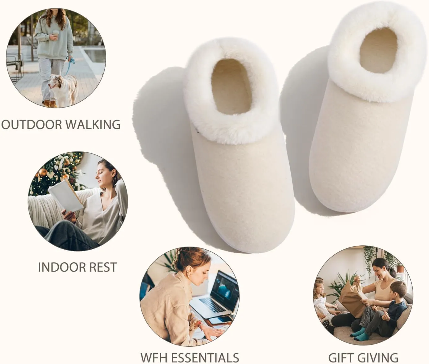 KuaiLu Womens House Platform Slippers Cozy Fuzzy Plush Knit Slipper Ladies Warm Fur Lined Winter Slip On Home Bedroom Thick Cushion Shoes Indoor Outdoor Hard Sole