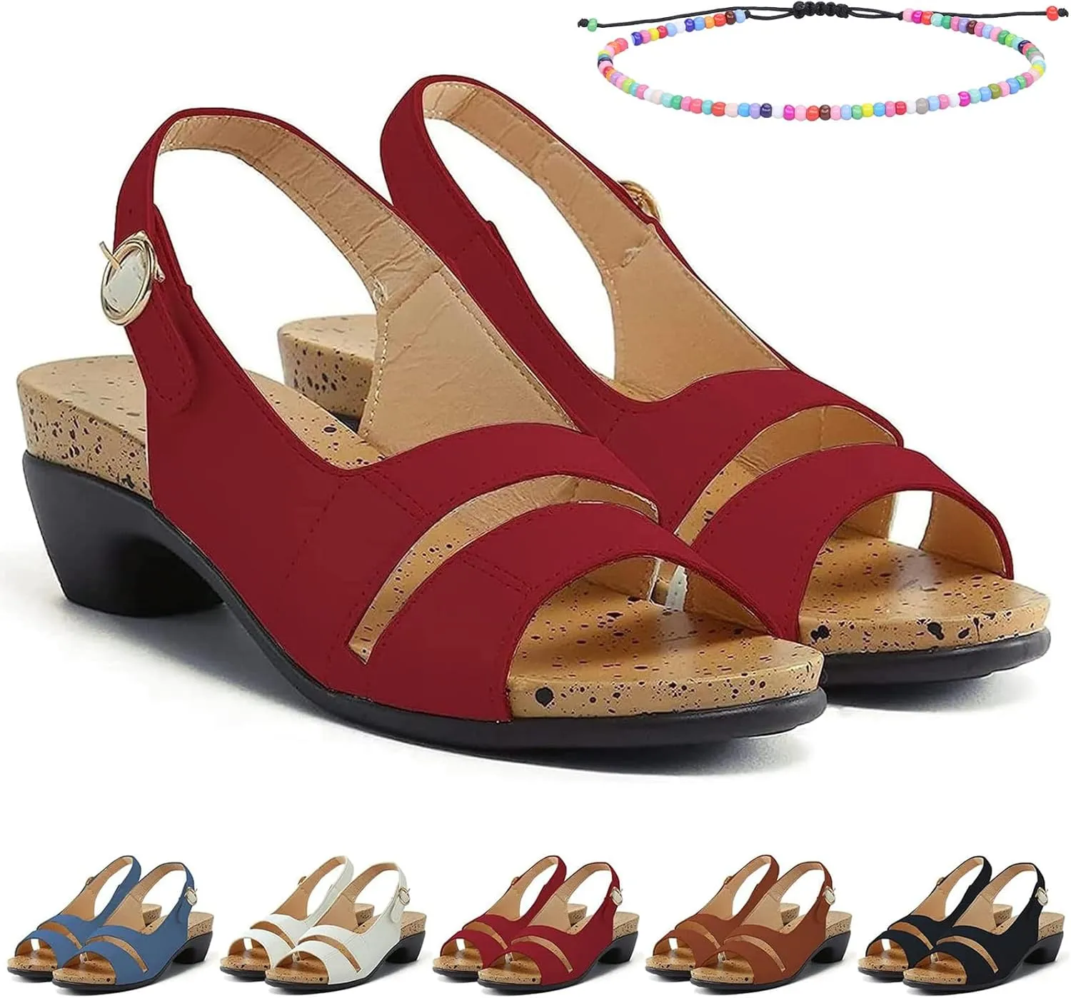 Libiyi Sandals, Libiyi Women's Ultra-Comfy Breathable Orthotic Sandals, Summer Open Toe Wedge Chunky Sandals