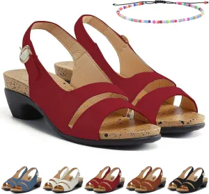 Libiyi Sandals, Libiyi Women's Ultra-Comfy Breathable Orthotic Sandals, Summer Open Toe Wedge Chunky Sandals