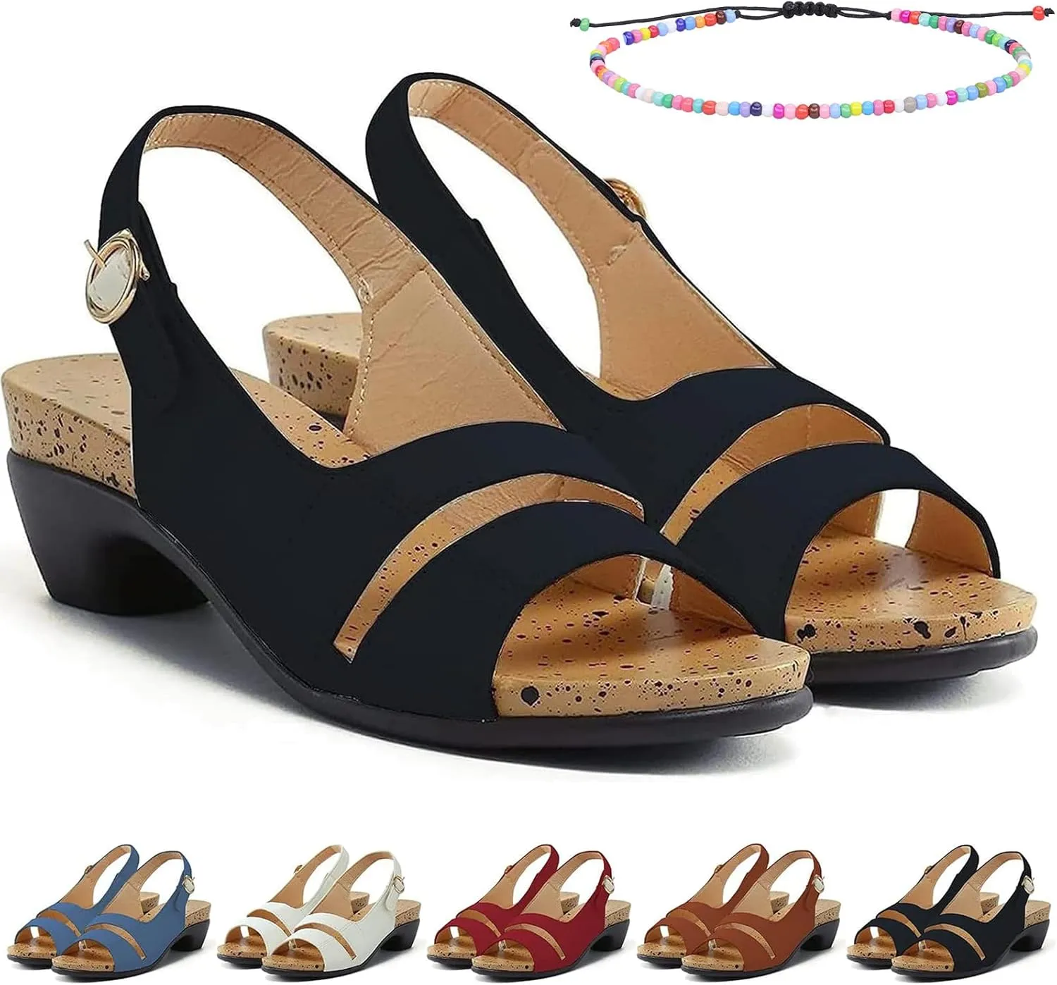 Libiyi Sandals, Libiyi Women's Ultra-Comfy Breathable Orthotic Sandals, Summer Open Toe Wedge Chunky Sandals