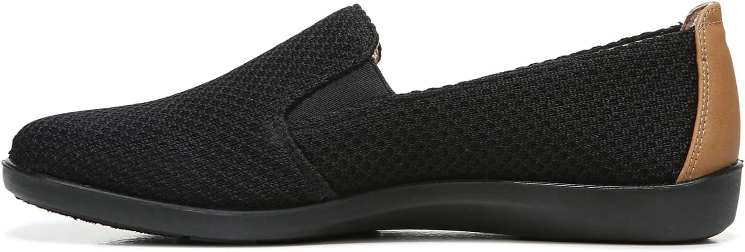 LifeStride Womens Next Level Slip-On Sneaker, Black/Tan, 11 US