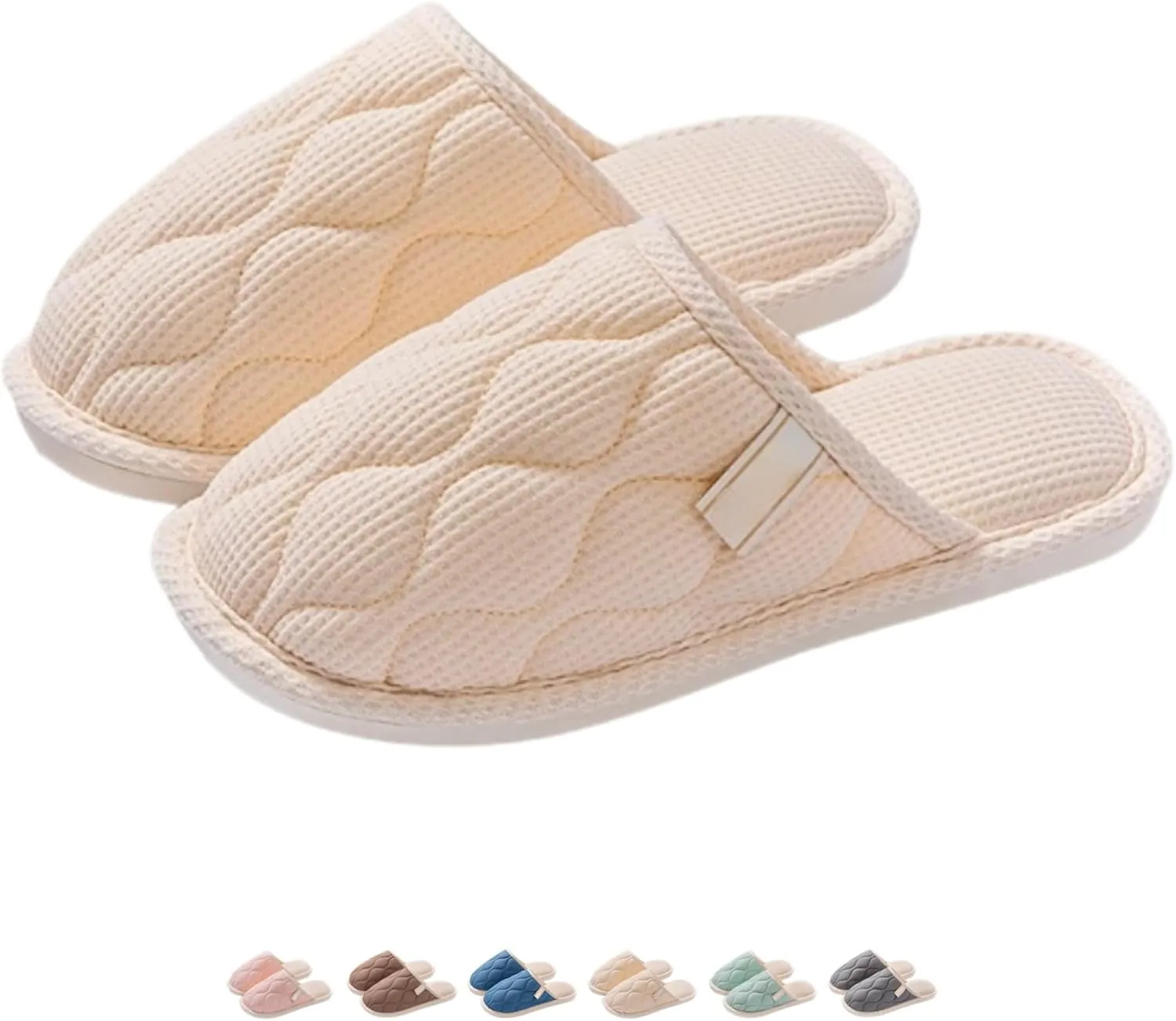Linen House Slippers Couple Indoor Lightweight Home Slippers Soft Sole Bedroom Slippers Shoes Non-Slip Plush Cotton Autumn Slippers Slides Winter Warm Slippers for Women Men