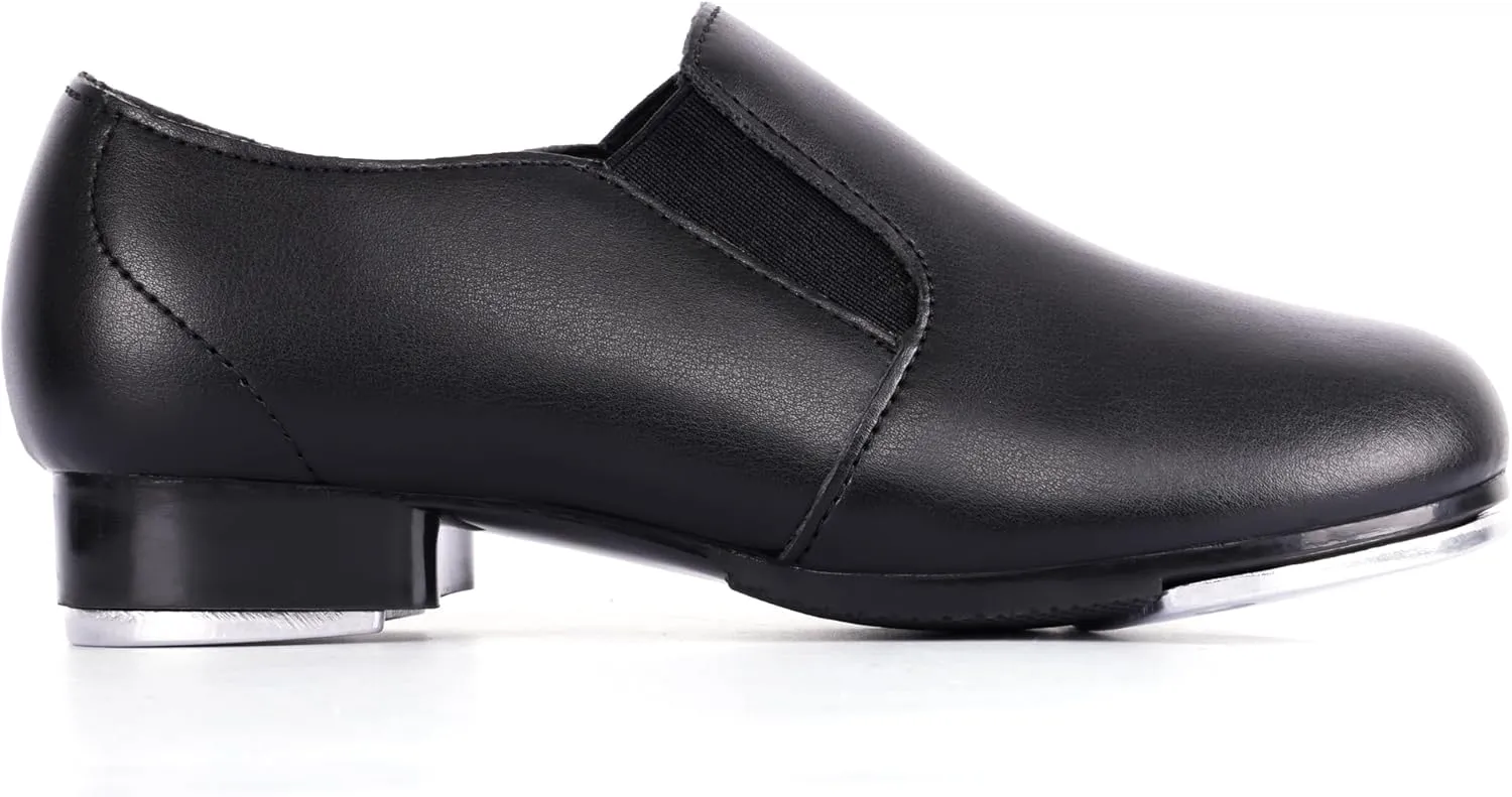 Linodes Unisex-Child Double Elastics Slip on Tap Shoe for Girls and Boys Tap Flat