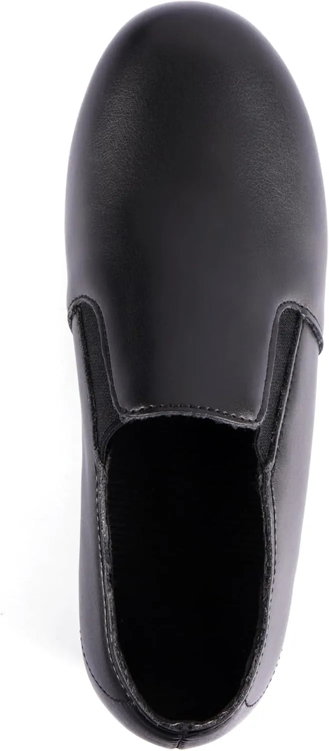 Linodes Unisex-Child Double Elastics Slip on Tap Shoe for Girls and Boys Tap Flat