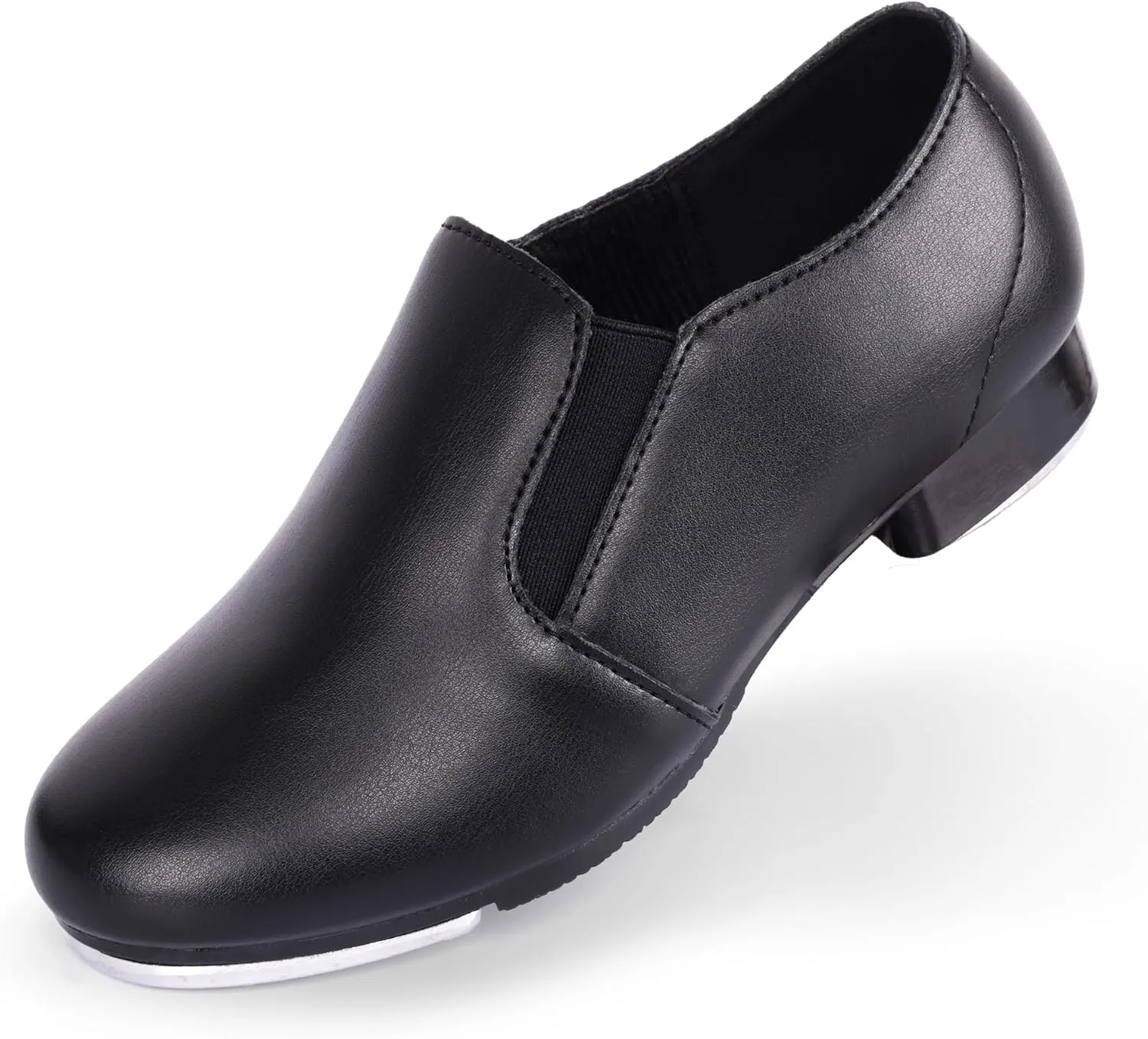 Linodes Unisex-Child Double Elastics Slip on Tap Shoe for Girls and Boys Tap Flat