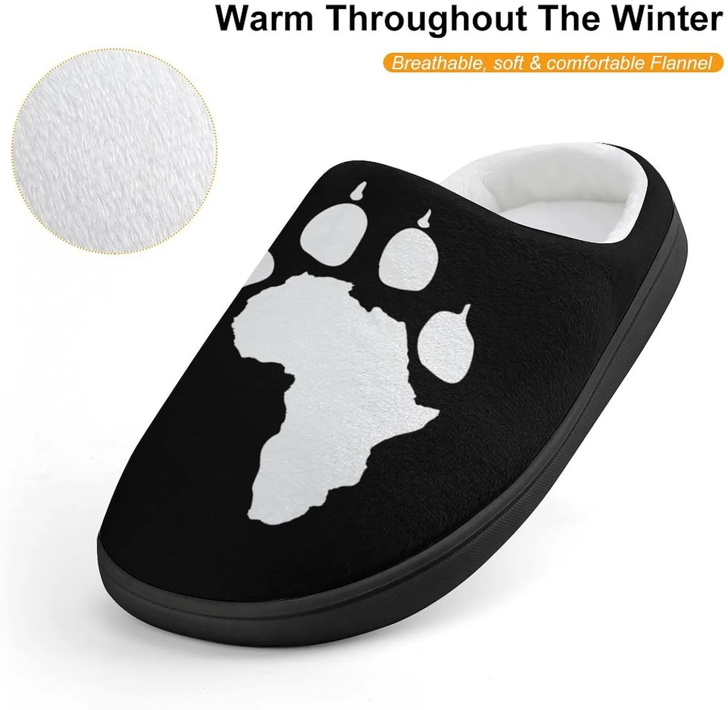 Lion Paw Print Cute Slippers For Girls Boys Anti Slip House Slipper Warm Shoes For Indoor Outdoor