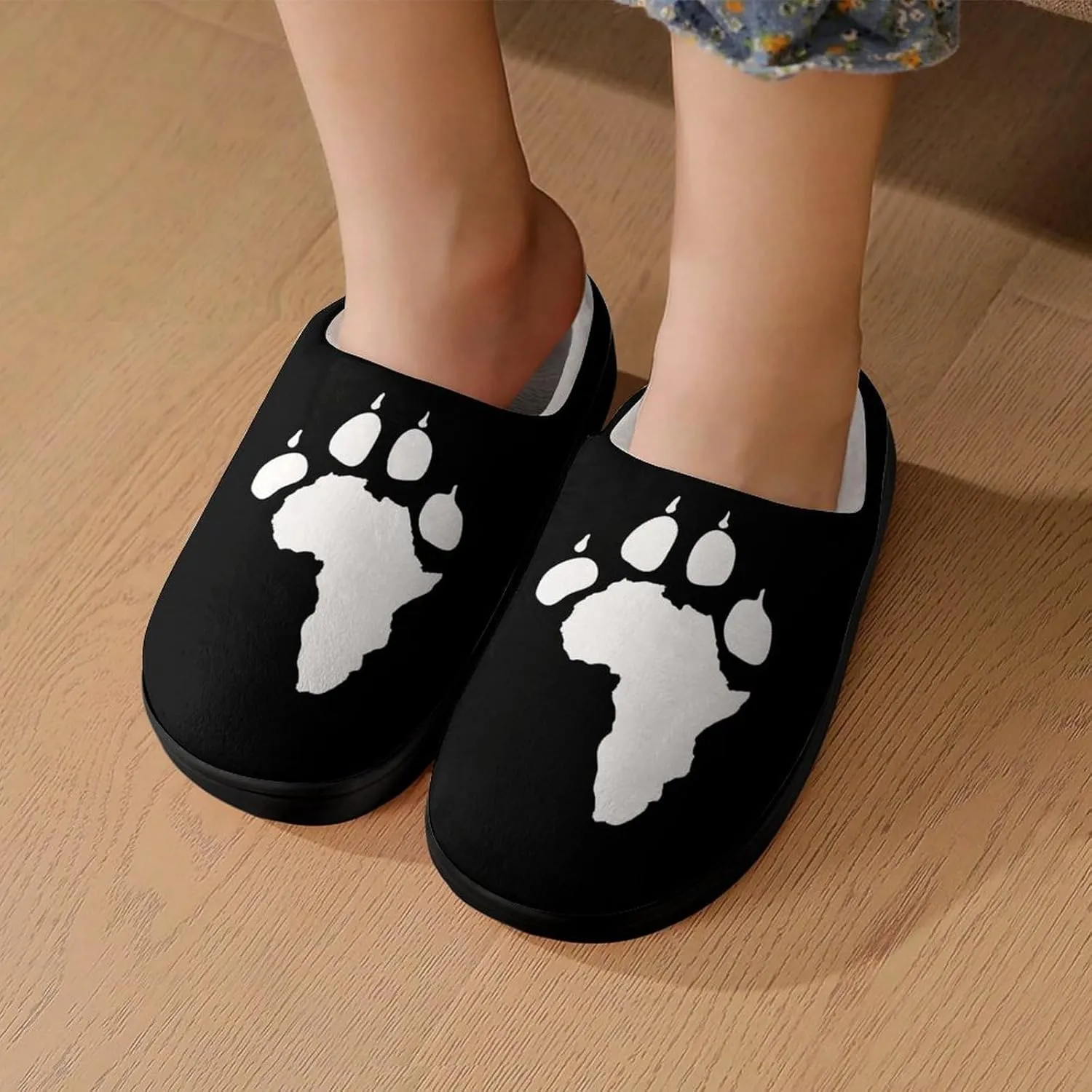 Lion Paw Print Cute Slippers For Girls Boys Anti Slip House Slipper Warm Shoes For Indoor Outdoor