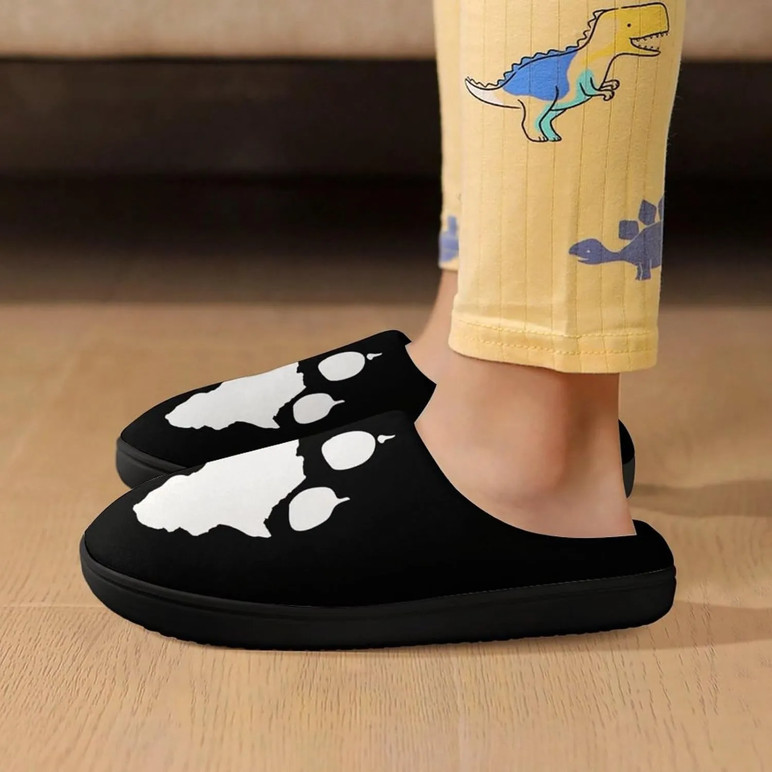 Lion Paw Print Cute Slippers For Girls Boys Anti Slip House Slipper Warm Shoes For Indoor Outdoor