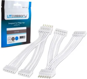 Litcessory Splitter for Philips Hue/WiZ Lightstrip (2 Pack, White - STANDARD 6-PIN V3 / WiZ Lightstrip)