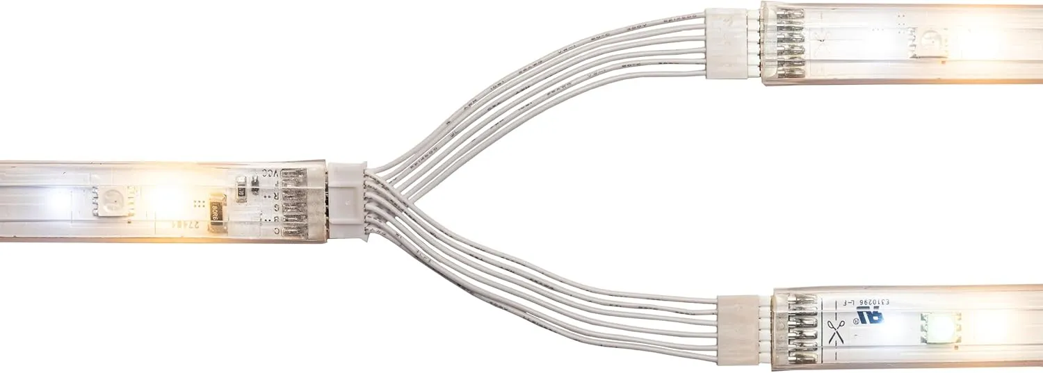 Litcessory Splitter for Philips Hue/WiZ Lightstrip (2 Pack, White - STANDARD 6-PIN V3 / WiZ Lightstrip)