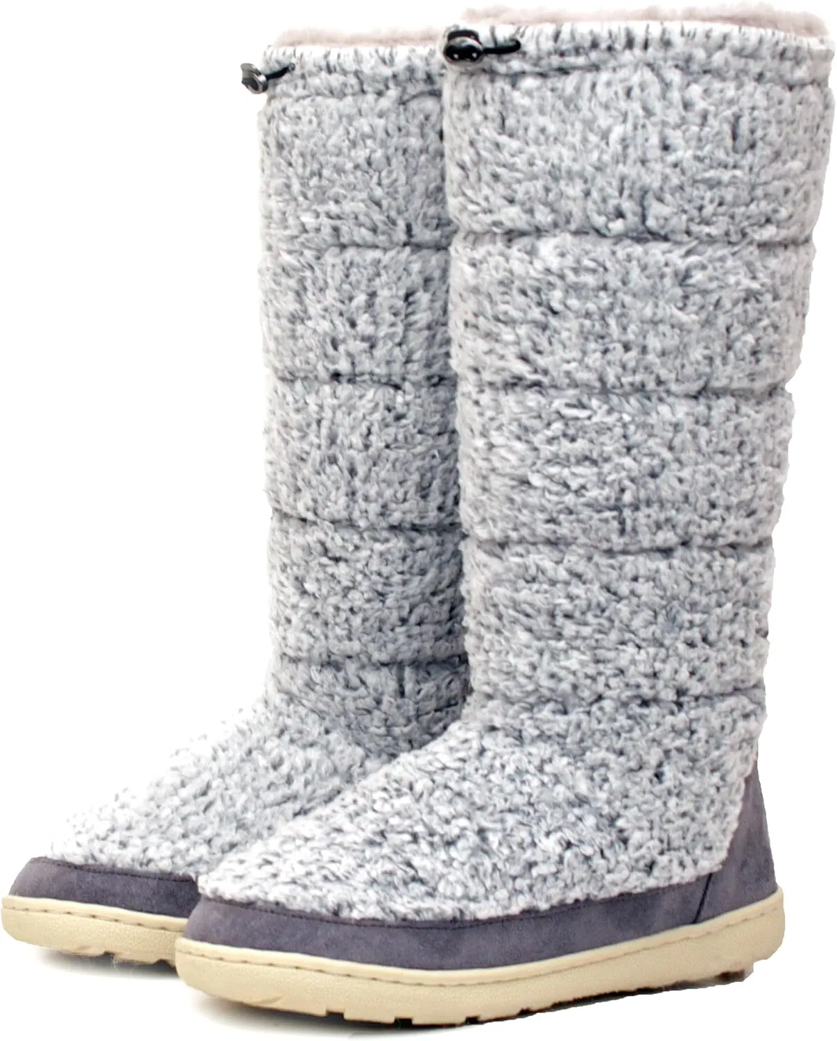 Luckers Women’s Two-Toned Tall Fluffy Slipper Boot