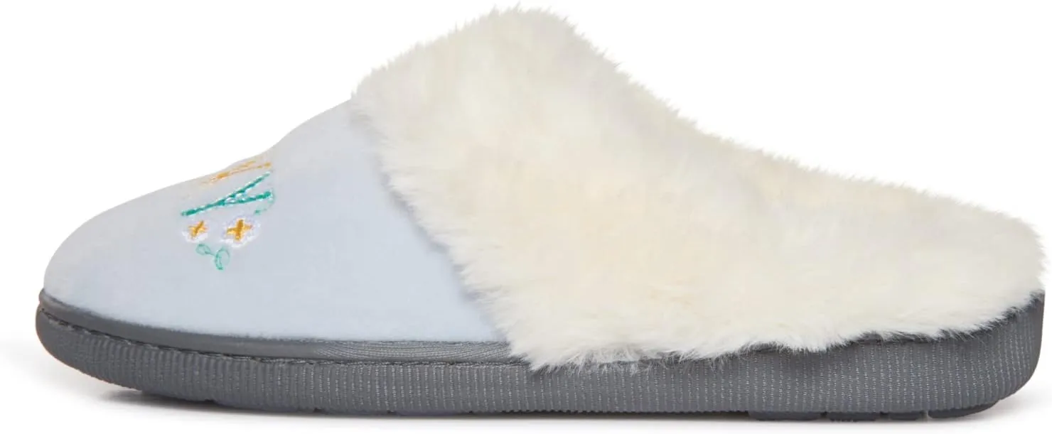 Lucky Brand Little Girls Rugged Microsuede Clog Slippers, Fuzzy Warm Bedroom Slipper, Kids Cozy Slip On House Shoes