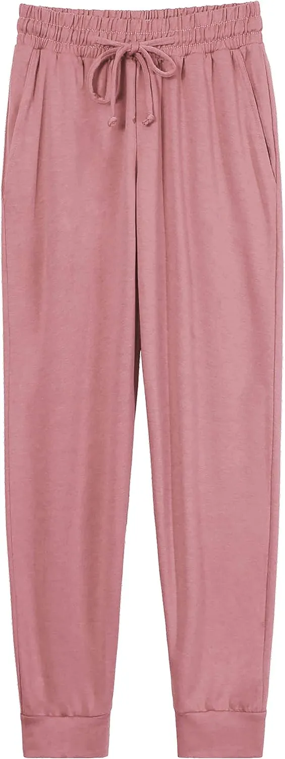 Ma Croix Women's Light Weight Drawstring Training Sport Jogger Pants French Terry Cotton Blend Casual Sweatpants