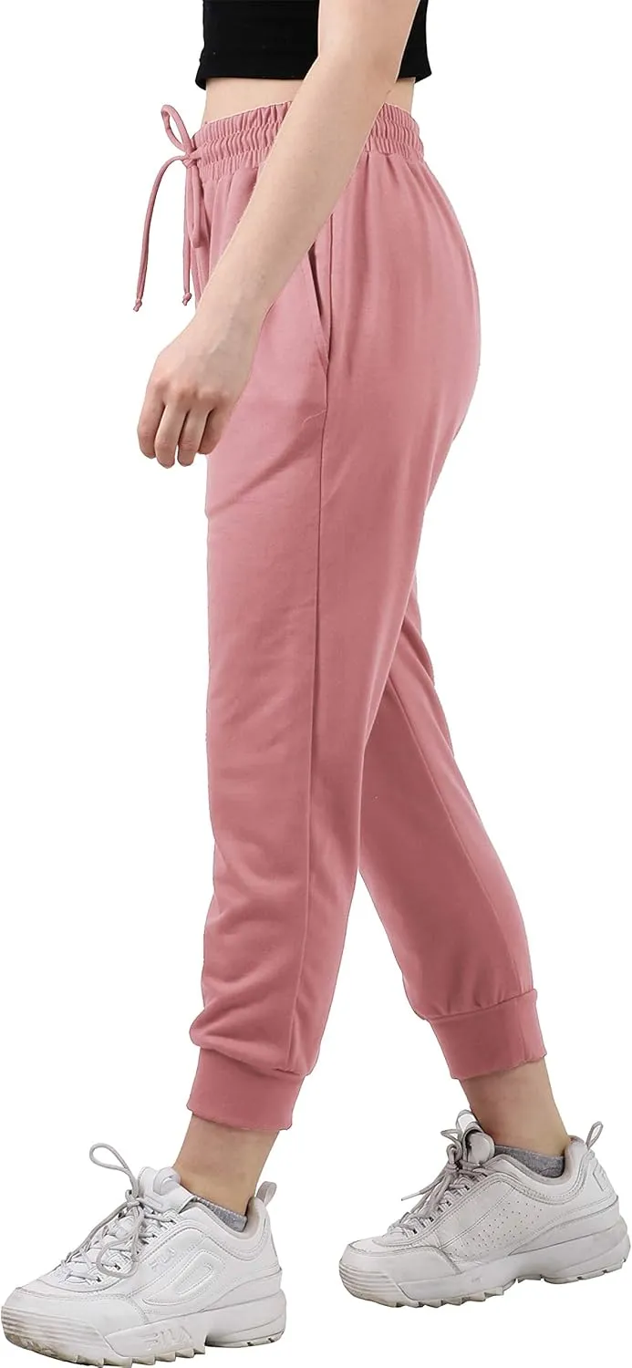 Ma Croix Women's Light Weight Drawstring Training Sport Jogger Pants French Terry Cotton Blend Casual Sweatpants