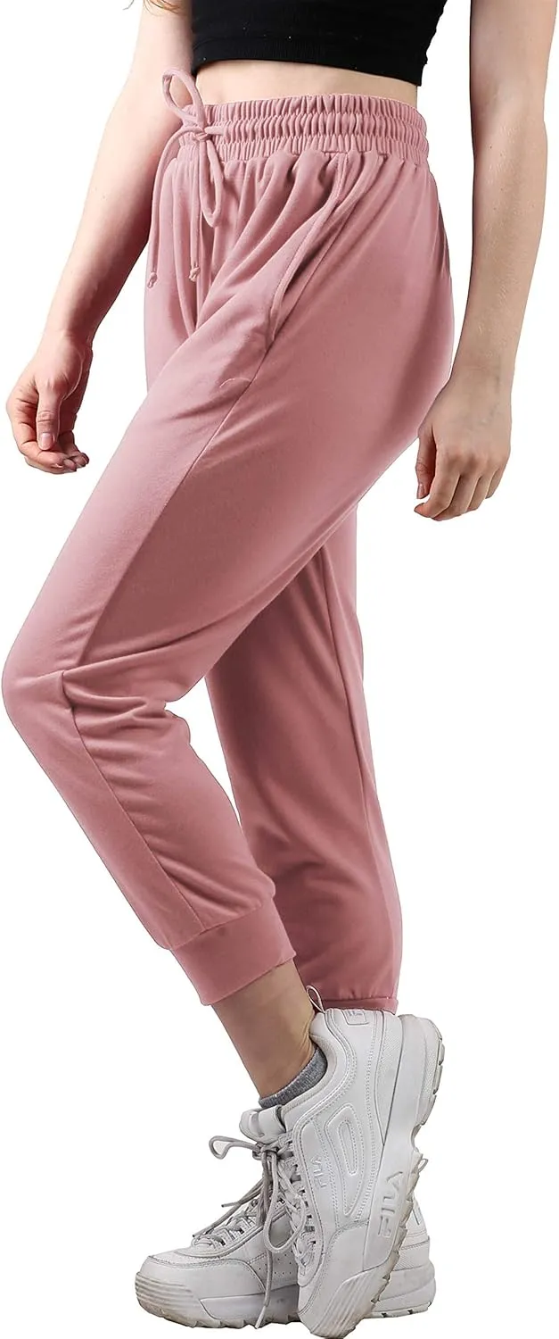 Ma Croix Women's Light Weight Drawstring Training Sport Jogger Pants French Terry Cotton Blend Casual Sweatpants