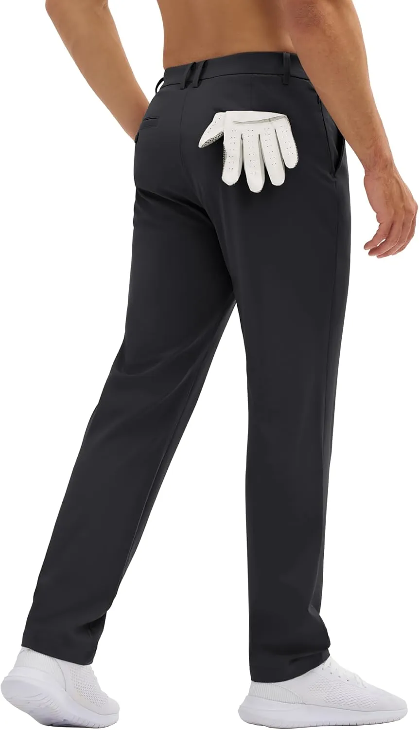 MAGCOMSEN Men's Golf Pants Classic Fit - 30"/32"/34" Stretch Water Resistant Quick Dry Flat Front Dress Pants with 5 Pockets
