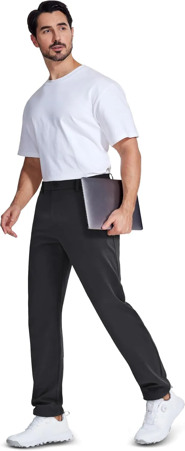 MAGCOMSEN Men's Golf Pants Classic Fit - 30"/32"/34" Stretch Water Resistant Quick Dry Flat Front Dress Pants with 5 Pockets