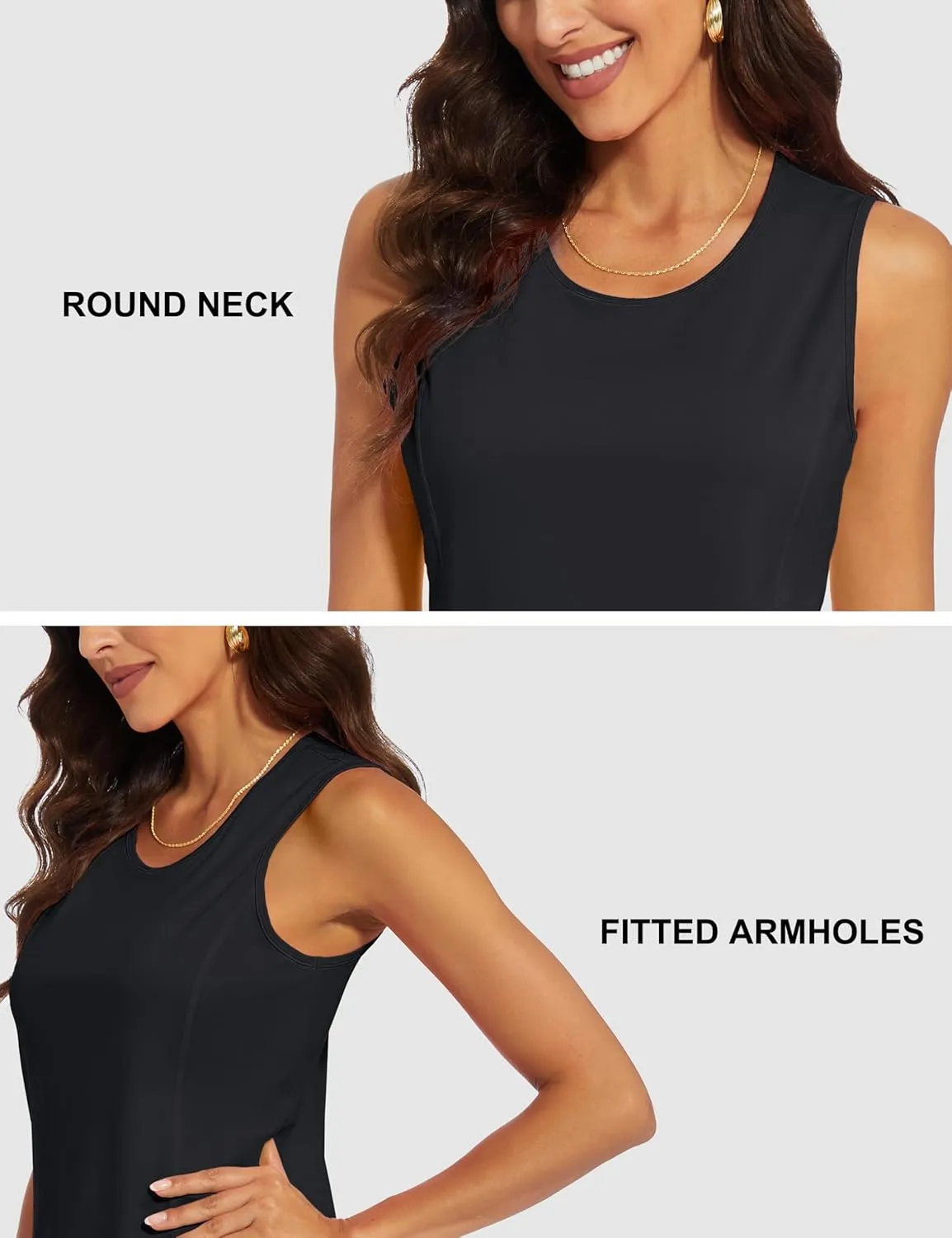 MAGCOMSEN Women's Sleeveless Workout Shirts UPF 80  Dry Fit Running Wicking Tank Tops Athletic Gym Summer