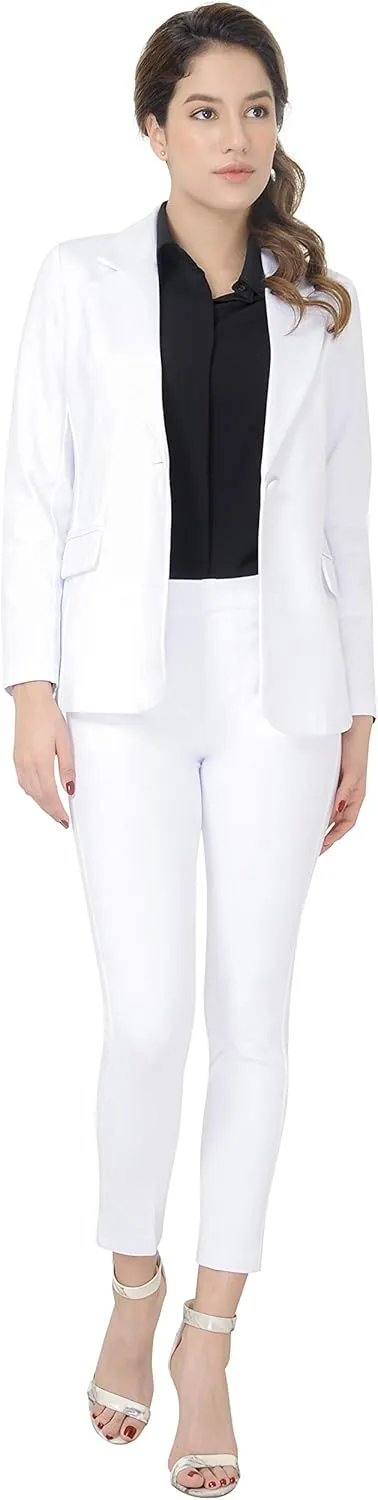 Marycrafts Women's Business Blazer Pant Suit Set for Work