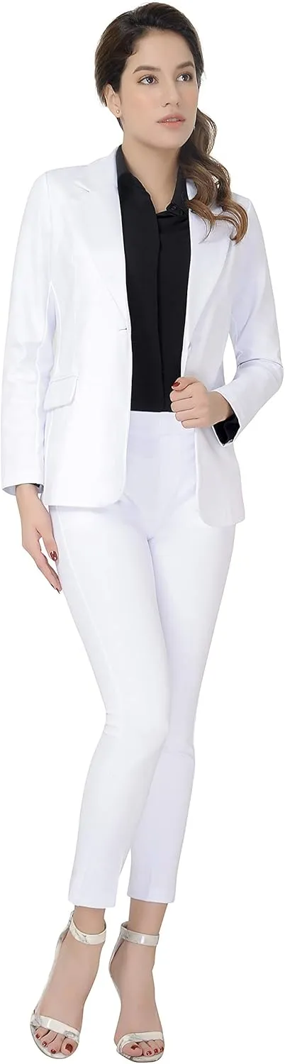 Marycrafts Women's Business Blazer Pant Suit Set for Work