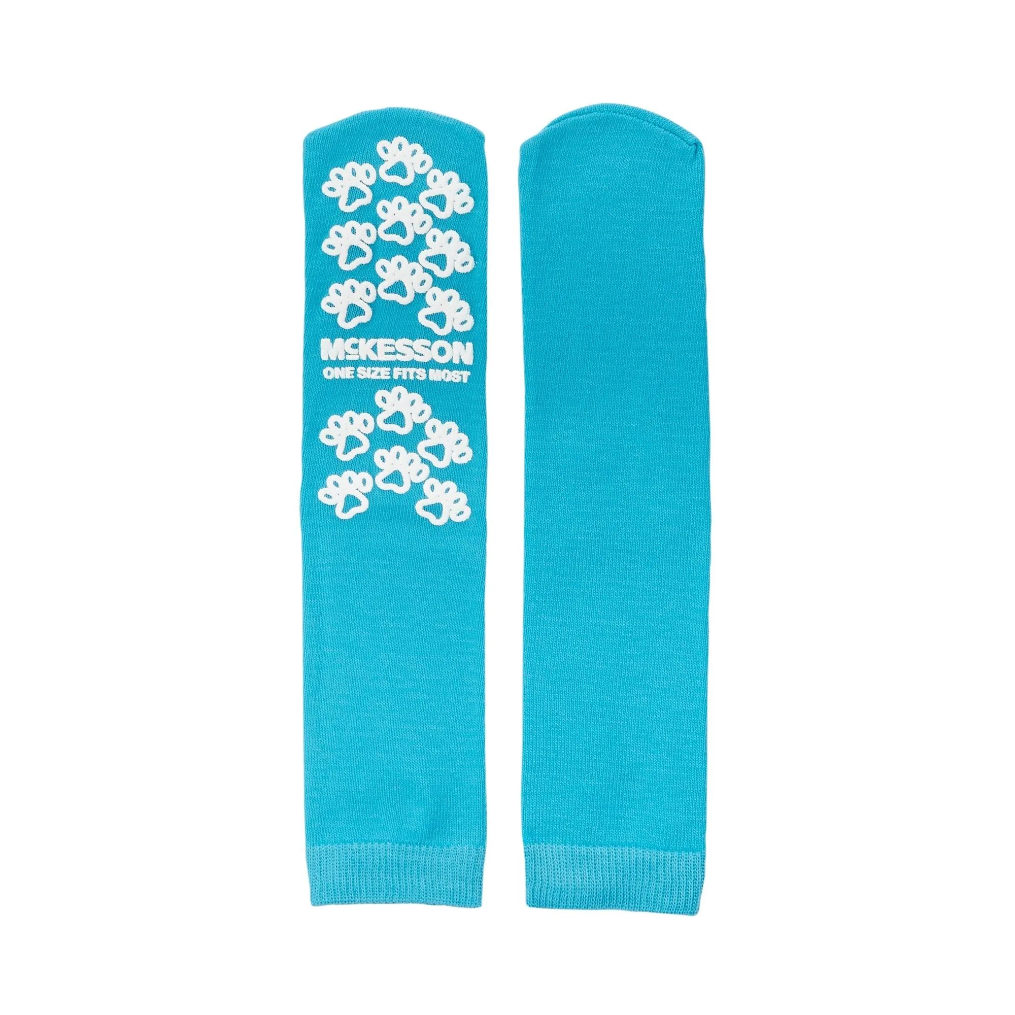 McKesson Paw Prints Slipper Socks, Aqua, One Size Fits Most, McKesson Brand 40-1069, 1 Count