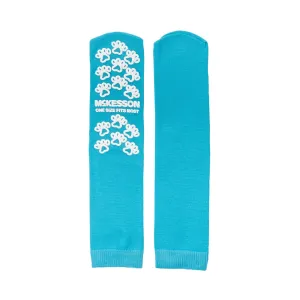 McKesson Paw Prints Slipper Socks, Aqua, One Size Fits Most, McKesson Brand 40-1069, 1 Count