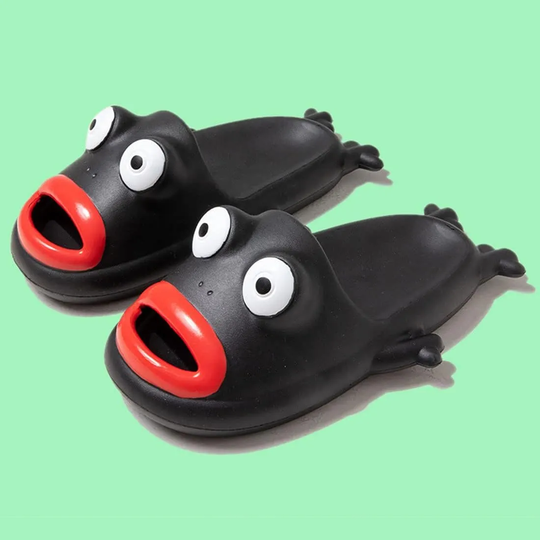 MEADOO Frog Slippers,Frog Flip Flops, Thickness Bath Slipper, Funny Couple Frog Slides, Bass Sandals, Beach & Shower Shoes