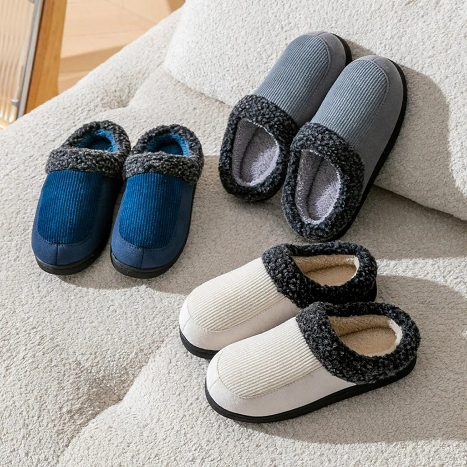 Men House Leather Slippers Non Slip Cotton Linen Indoor and Outdoor Home Slipper Sandals Open Toe Anti Scuffs Slipper