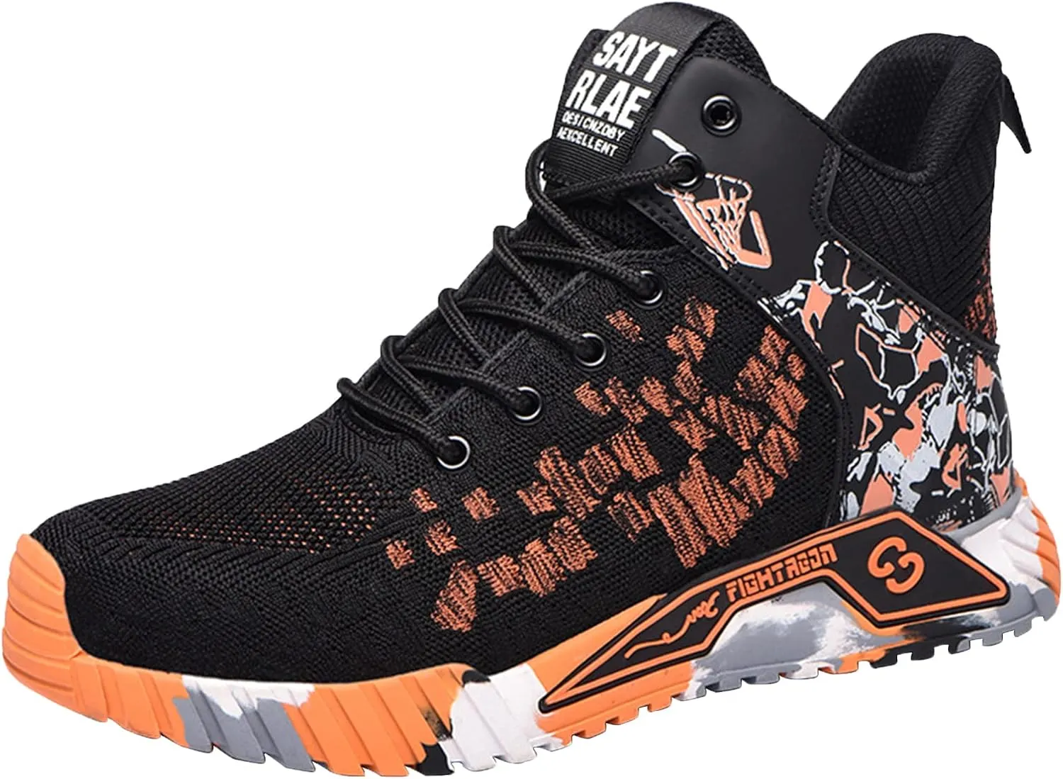 Men Women Indestructible Work Shoes，Lightweight Safety Shoes Slip Resistant Work Sneaker Breathable Puncture Proof Shoes，