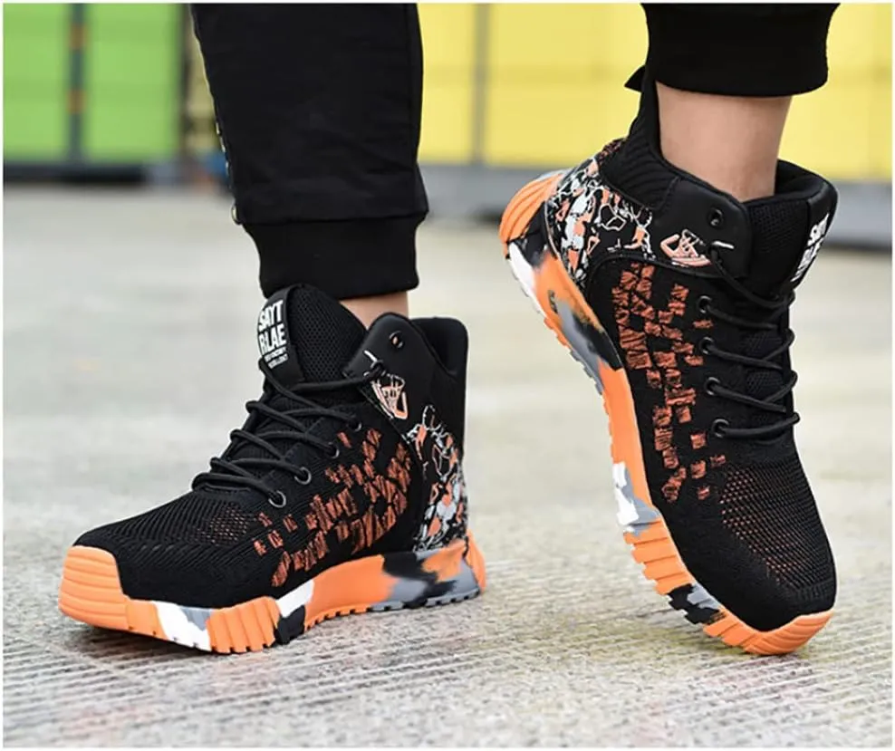 Men Women Indestructible Work Shoes，Lightweight Safety Shoes Slip Resistant Work Sneaker Breathable Puncture Proof Shoes，