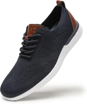 Mens Casual Oxfords Shoes Knit Men's Fashion Dress Sneakers Lightweight Breathable Business Walking Shoes Comfortable Tennis