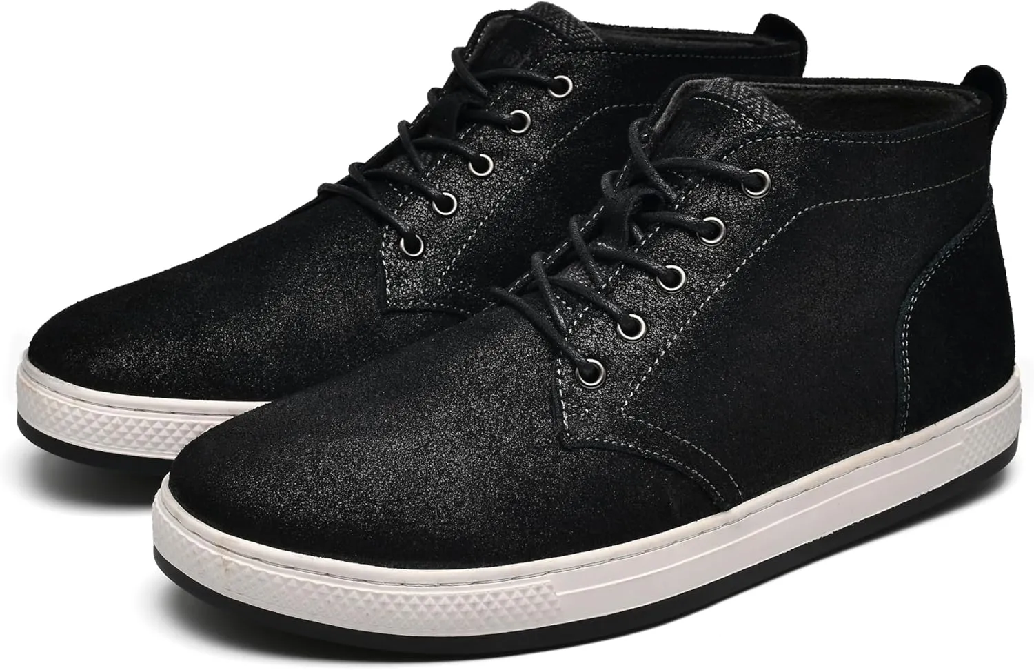 Men's Casual Sneakers Mid Top Fashion Sneaker Lightweight Leather Shoe for Outdoor Walking