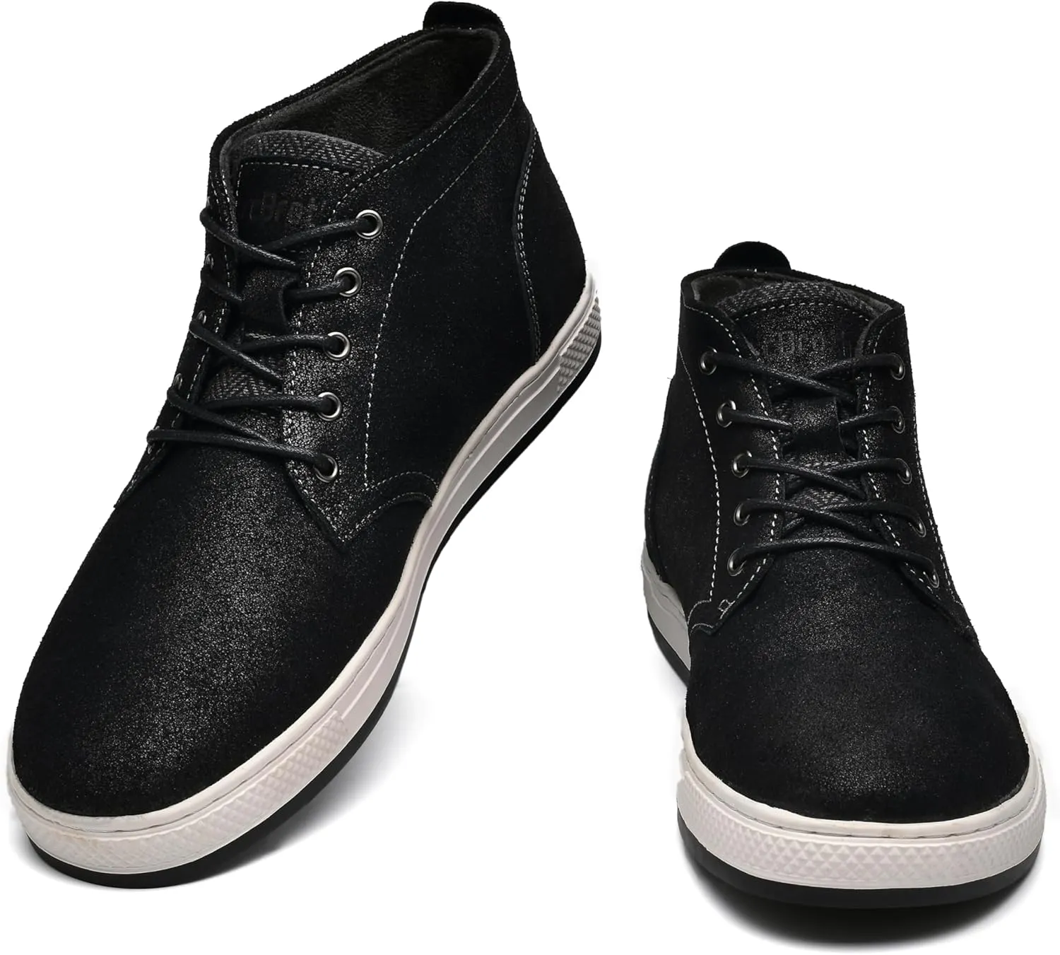 Men's Casual Sneakers Mid Top Fashion Sneaker Lightweight Leather Shoe for Outdoor Walking