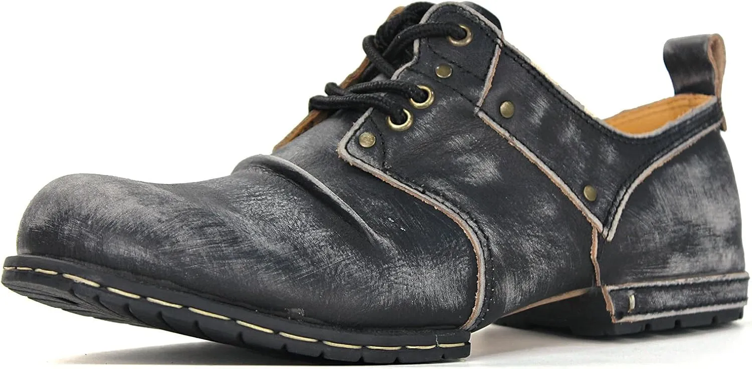 Mens Chukka Biker Cowboy Motorcycle Stylish Boots Combat Hiking Leather Casual Ankle Boots 6015-1-E-R