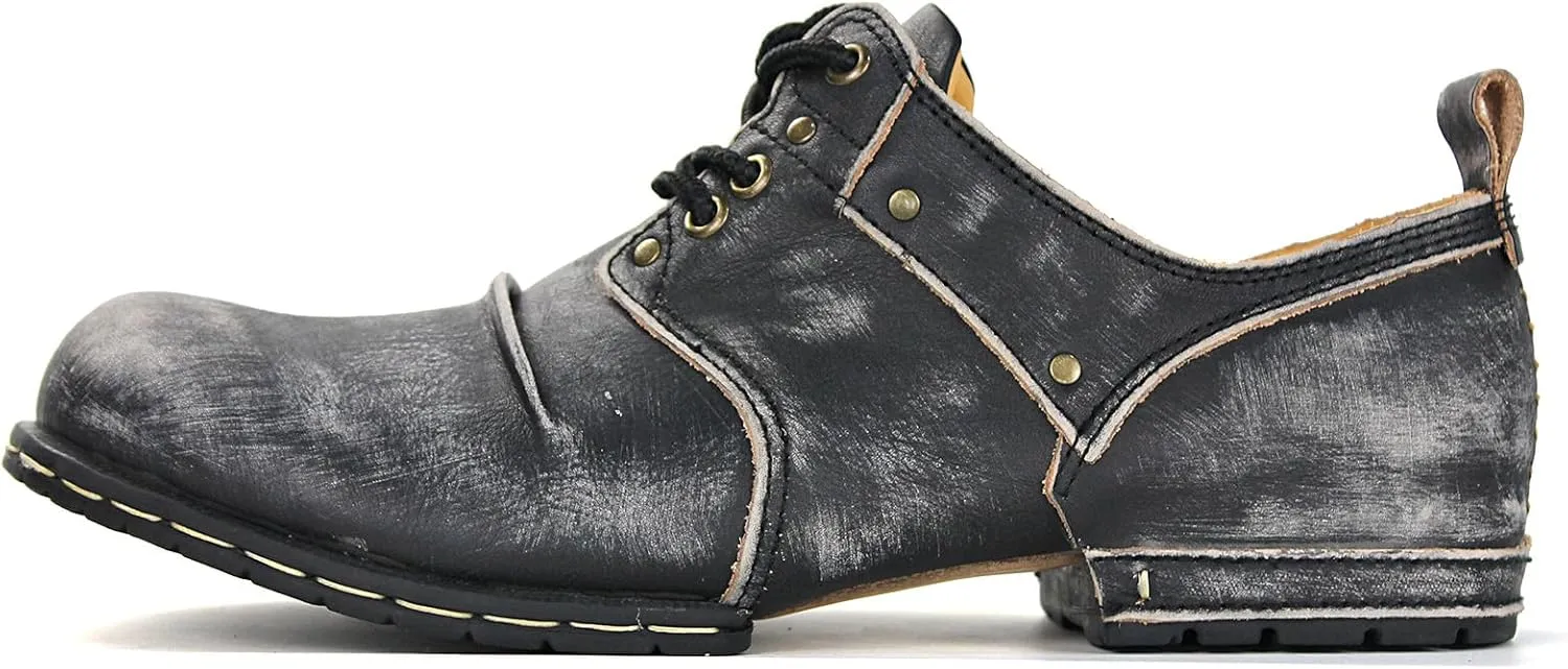 Mens Chukka Biker Cowboy Motorcycle Stylish Boots Combat Hiking Leather Casual Ankle Boots 6015-1-E-R