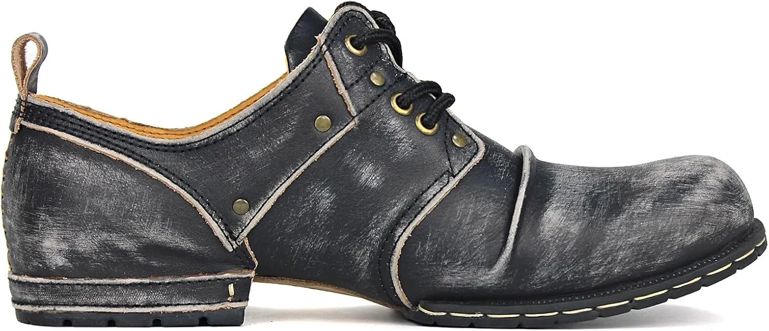 Mens Chukka Biker Cowboy Motorcycle Stylish Boots Combat Hiking Leather Casual Ankle Boots 6015-1-E-R