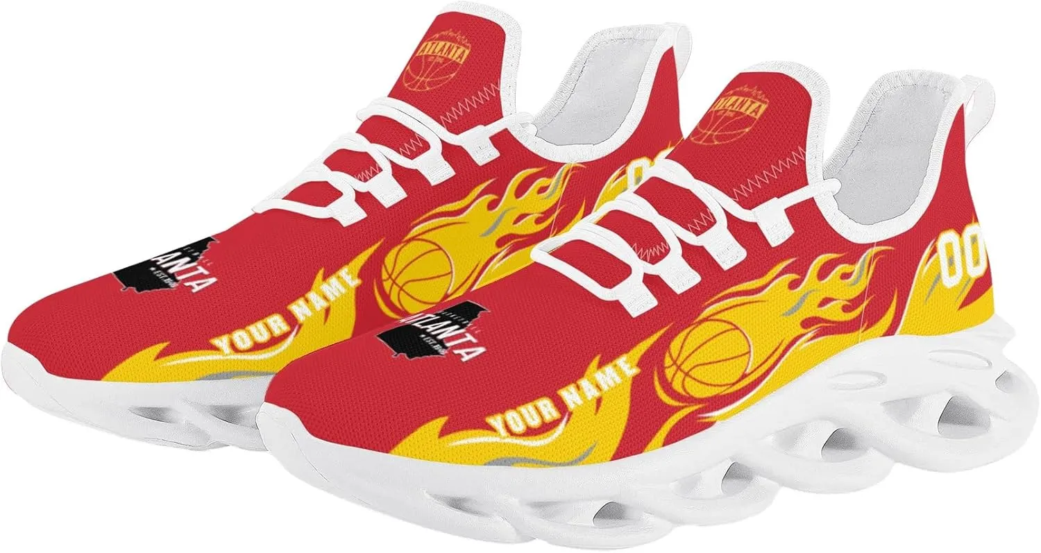 Men's Custom Basketball Flex Control Sneakers Personalized Breathable Fan Gift Name Number Workout Athletic Gym Slip-on Shoes