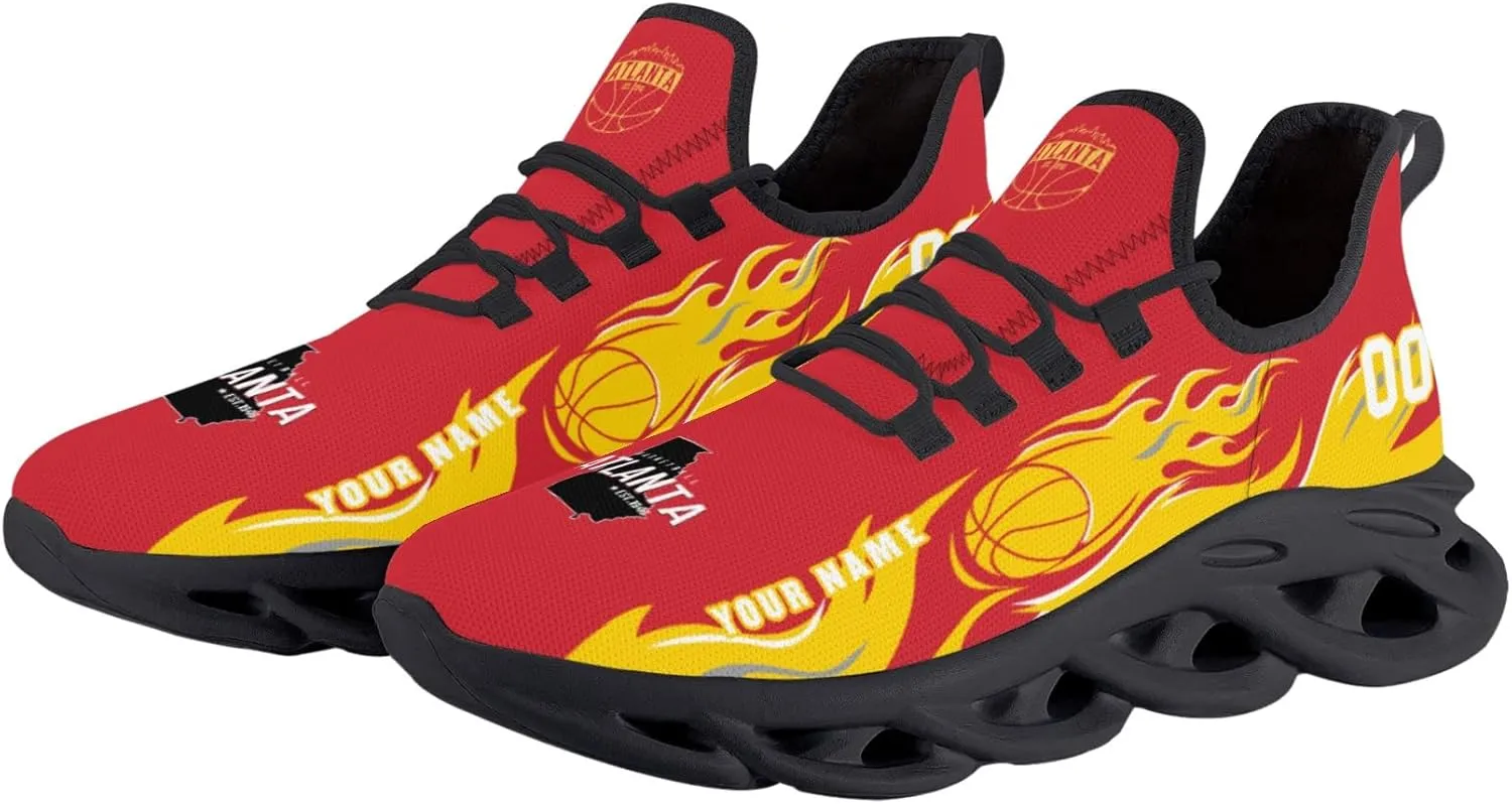 Men's Custom Basketball Flex Control Sneakers Personalized Breathable Fan Gift Name Number Workout Athletic Gym Slip-on Shoes