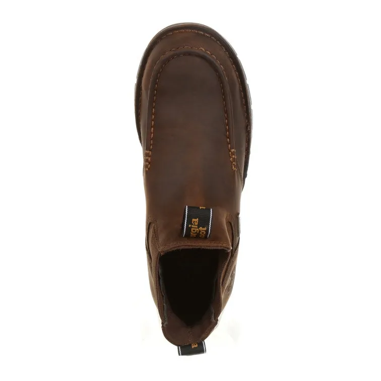 Men's Georgia Boot Athens Brown, WP, SR, Chelsea Soft Toe Boot