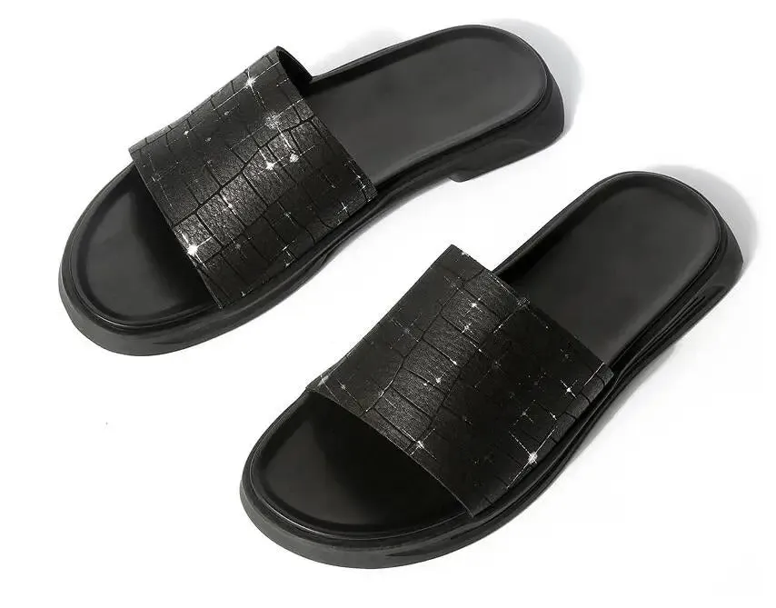 MEN'S LEATHER FLAT COMFORTABLE SLIPPERS