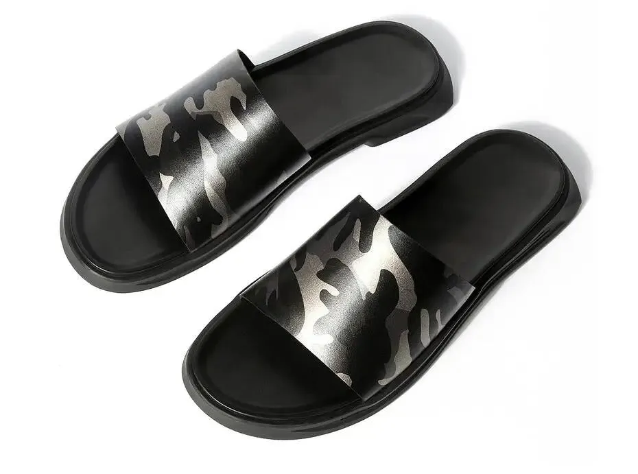 MEN'S LEATHER FLAT COMFORTABLE SLIPPERS