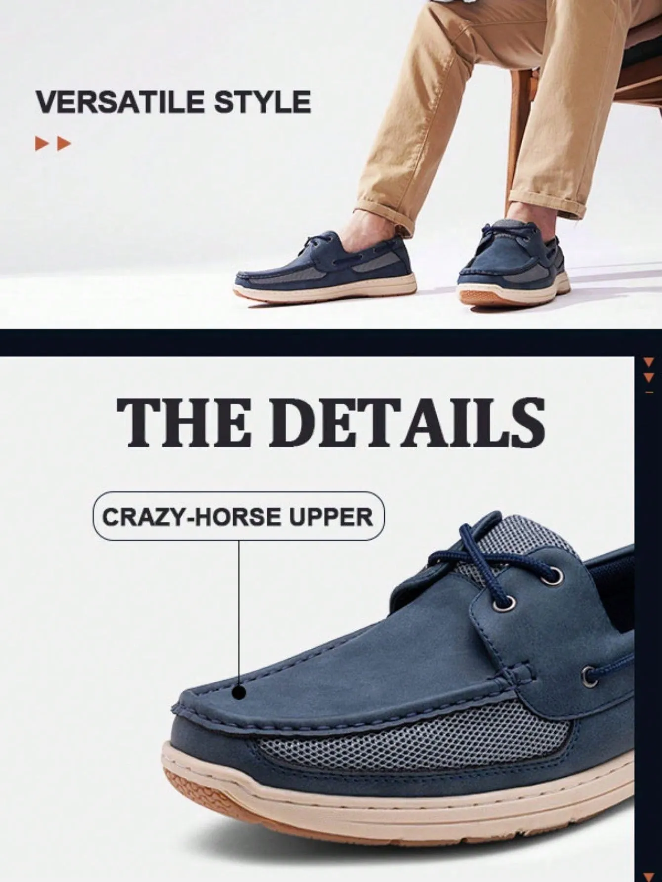 Men's Lightweight Slip-On Boat Shoes with Arch Support – Stylish Casual Loafers