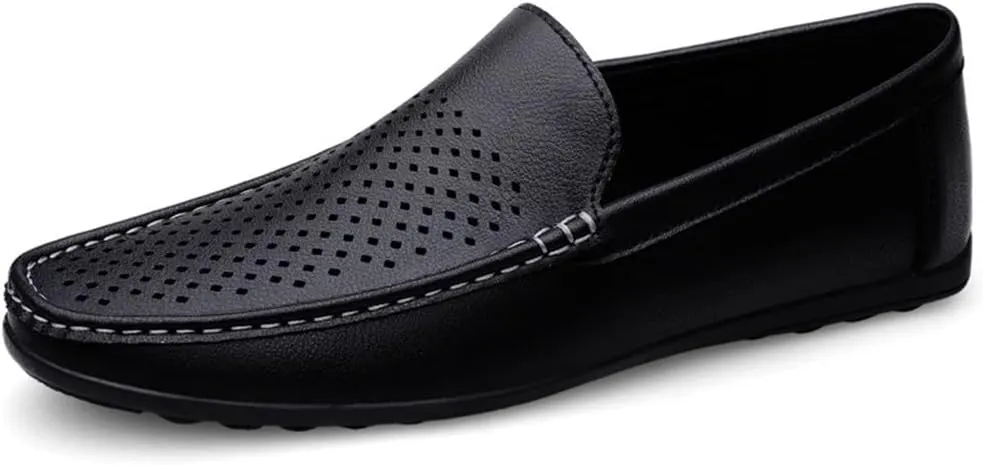 Men's Loafers Moccasins Shoes Breathable Simple Vegan Leather Flat Heel Lightweight Flexible Casual Slip-on