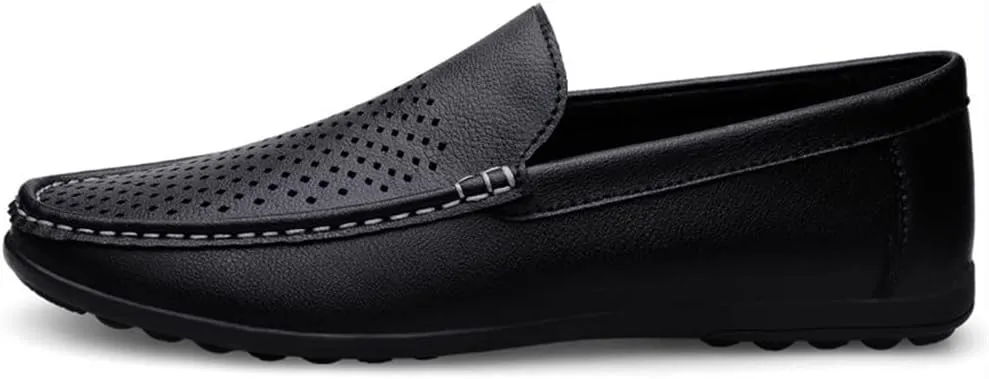 Men's Loafers Moccasins Shoes Breathable Simple Vegan Leather Flat Heel Lightweight Flexible Casual Slip-on