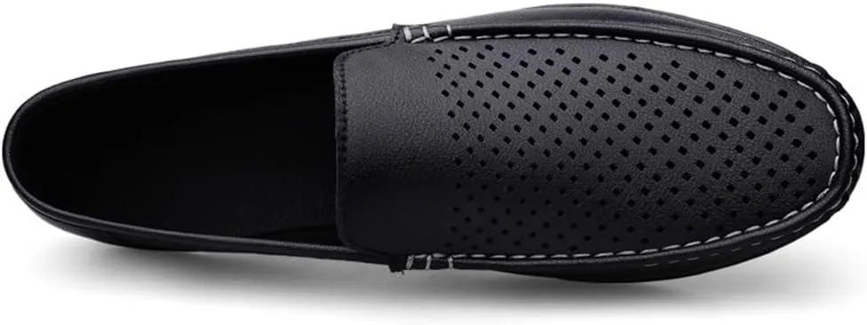 Men's Loafers Moccasins Shoes Breathable Simple Vegan Leather Flat Heel Lightweight Flexible Casual Slip-on